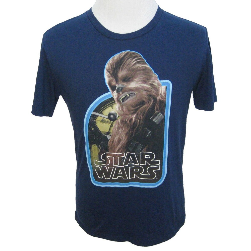 CHEWBACCA Star Wars Men's (Size Medium) Blue Short Sleeve Graphic T-Shirt Sci-Fi